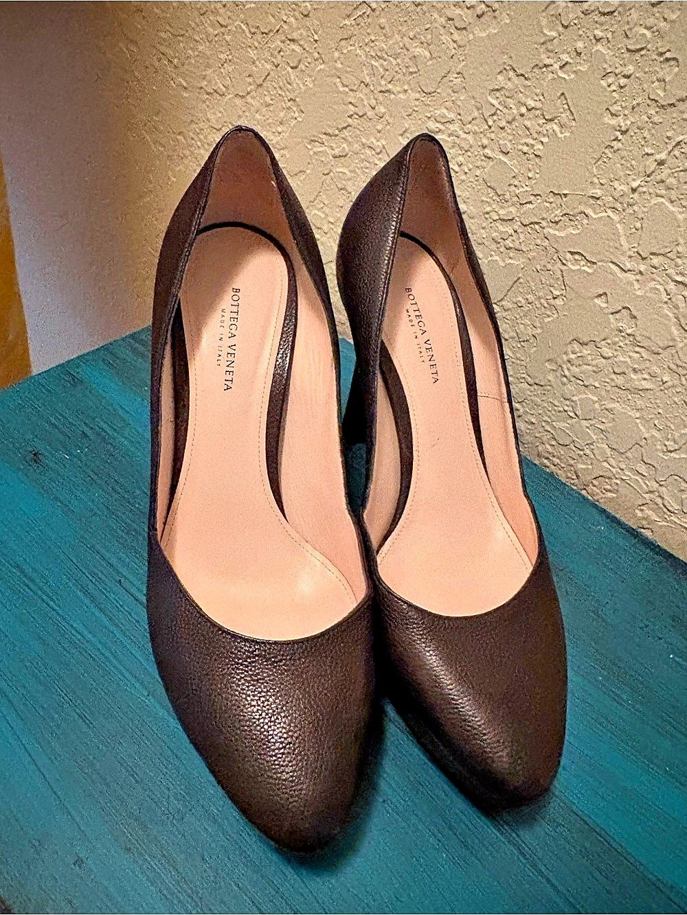 Bottega Veneta Pointed Toe Platform Heels in Brown